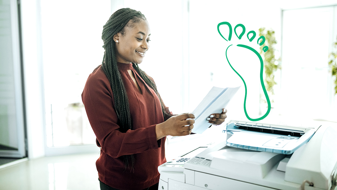 woman printing
